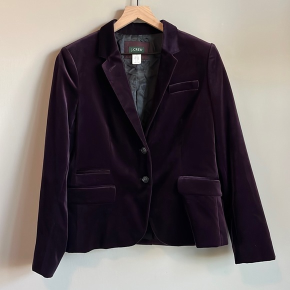 J.Crew Purple Velvet Blazer, Size 12